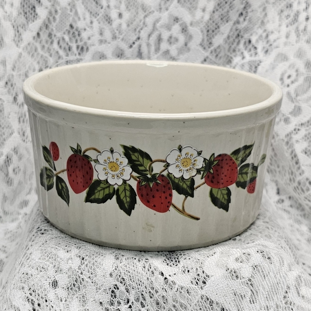 Sheffield • Strawberries & Cream • Pottery • Custard Cup • Small Bowl • Vintage